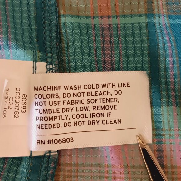 Duluth Trading Co Women's Teal Plaid Short Sleeve Breezeshooter Shirt Size S - Picture 14 of 16